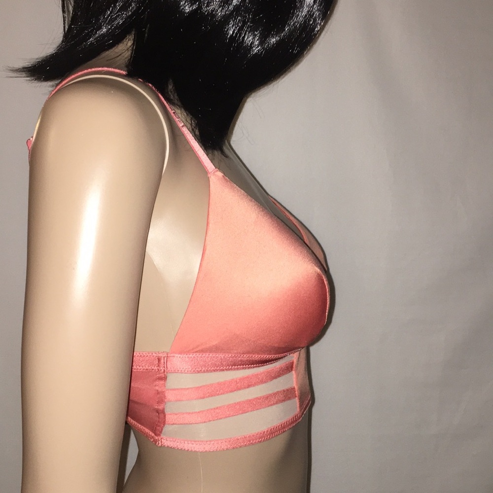 New VS Long Line Mesh Inset Triangle Bralette - Picture 3 of 8